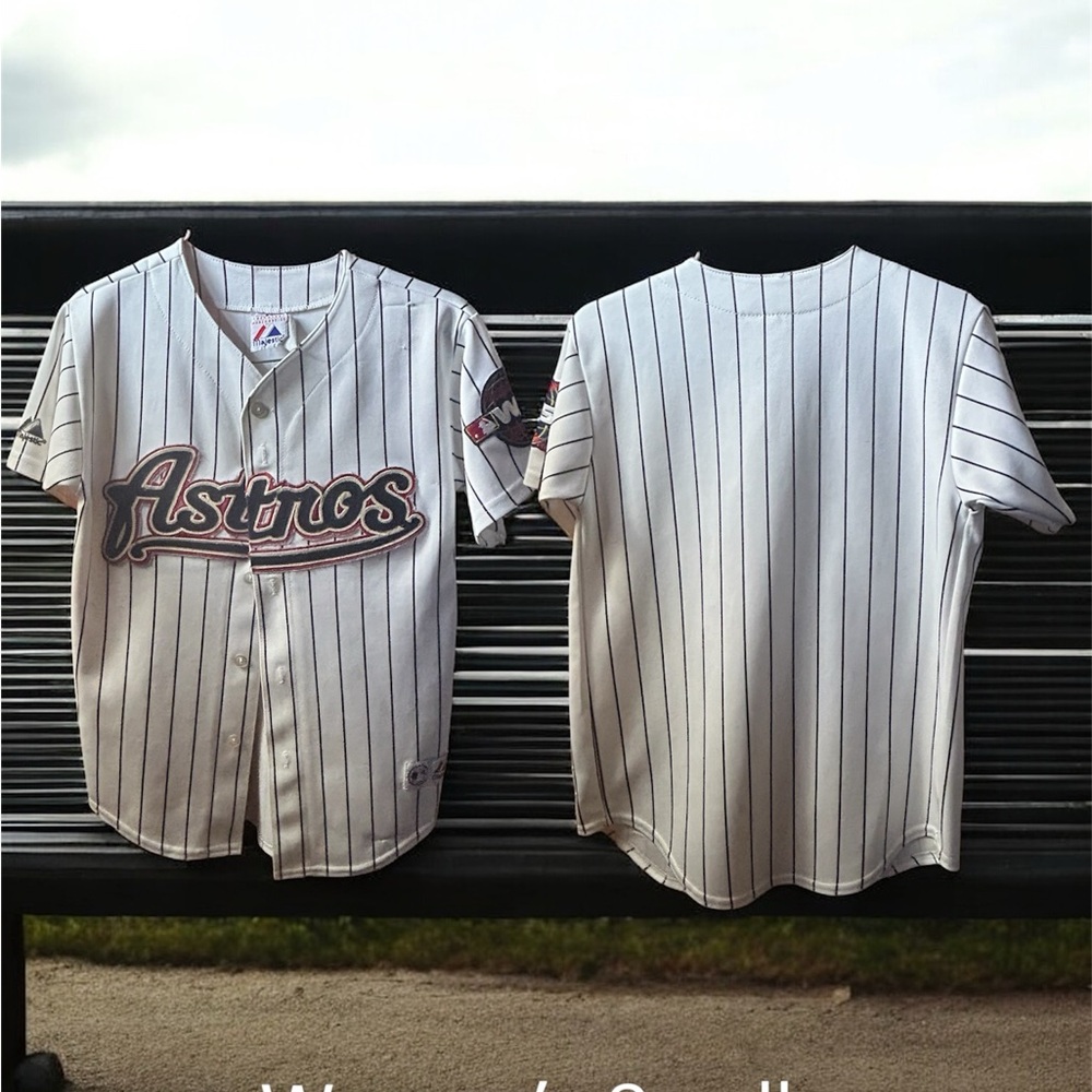 Women’s Vintage White Pinstripe Baseball Jersey